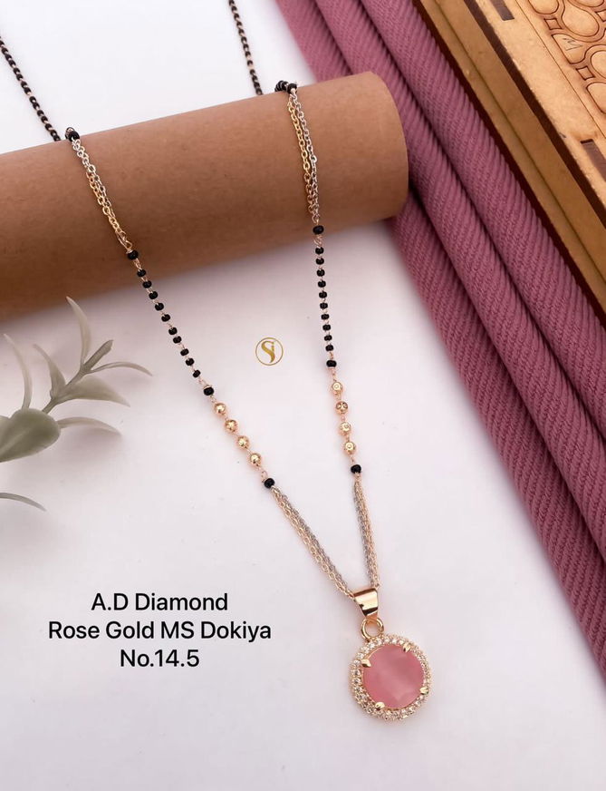 13 AD Diamond Fancy Daily Wear Dokiya Mangalsutra Wholesale Shop In Surat
